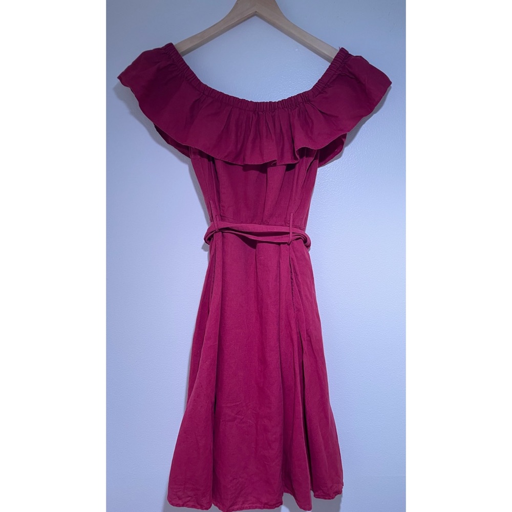💃🏻 ZARA RUFFLE LINEN BLEND DRESS 💃🏻 - Picture 5 of 9